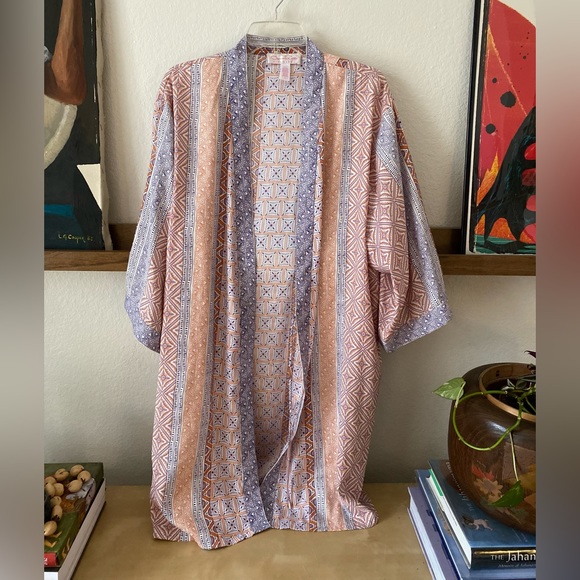 Oscar de la Renta Pink Label Vintage Geometric Robe SZ L. - Picture 1 of 7